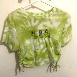 Great/white Ty-dye shirt with dinosaurs